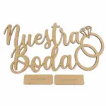 Letrero decorativo “Nuestra Boda” en MDF – 60 cm - Imagen 2